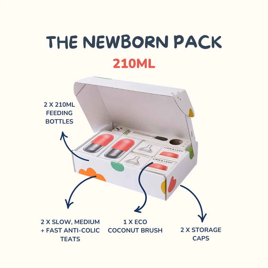 The Lion & Lady Newborn Pack 210ml 18/8 Stainless Steel (More Colors)