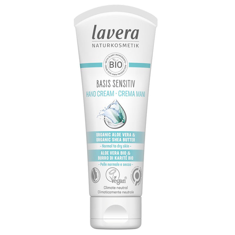 LAVERA Basis Sensitiv Hand Cream 75ml - Vegan & Hydrating Care