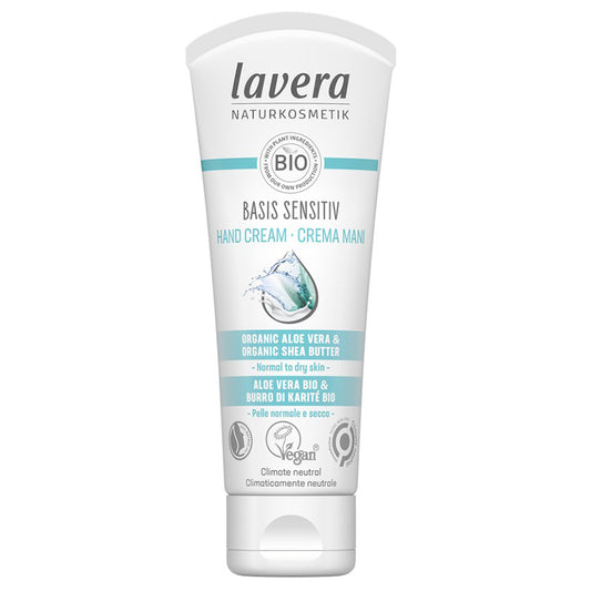 LAVERA Basis Sensitiv Hand Cream 75ml - Vegan & Hydrating Care