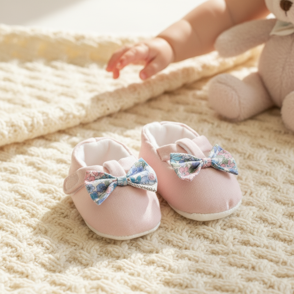 ALIMROSE Bow Booties Blossom Lily Pink