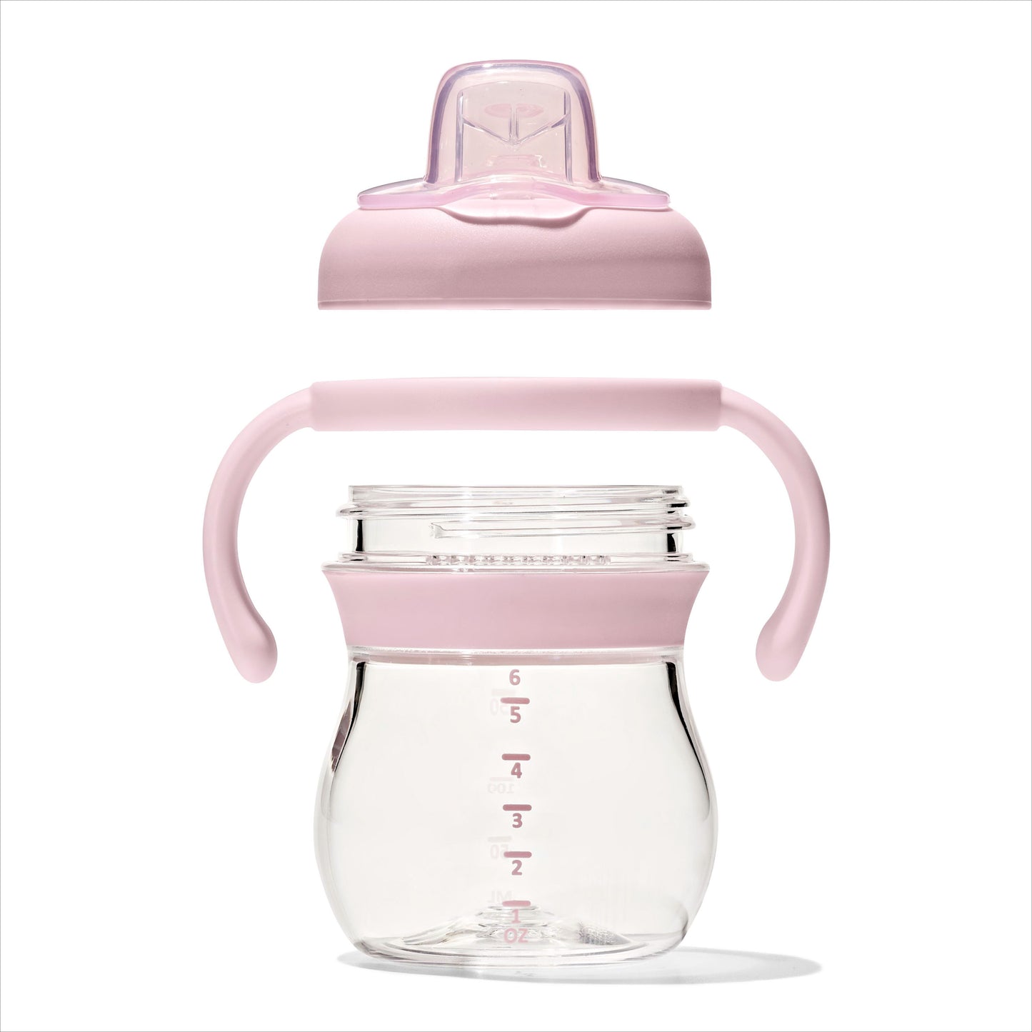 OXO TOT TRANSITIONS SOFT SPOUT SIPPY CUP WITH REMOVABLE HANDLES 6OZ - BLOSSOM