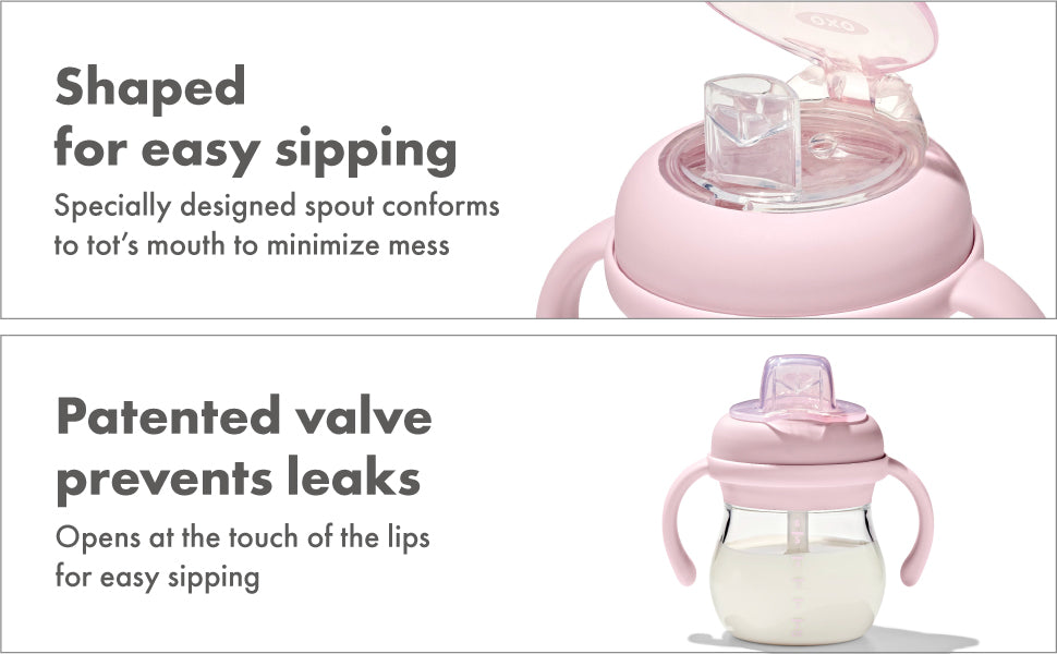 OXO TOT TRANSITIONS SOFT SPOUT SIPPY CUP WITH REMOVABLE HANDLES 6OZ - BLOSSOM