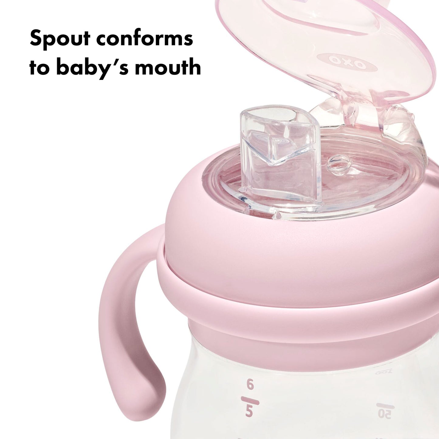 OXO TOT TRANSITIONS SOFT SPOUT SIPPY CUP WITH REMOVABLE HANDLES 6OZ - BLOSSOM