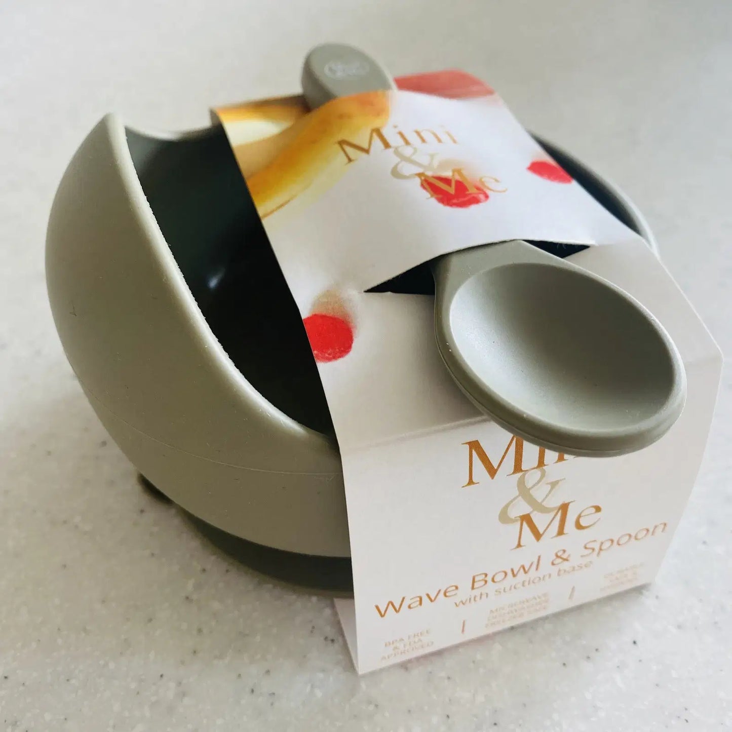 Mini Me Wave Bowl Spoon Olive