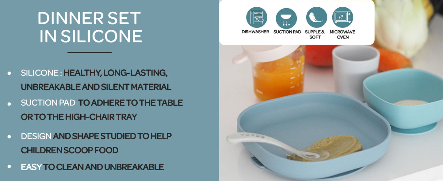 BEABA SILICONE SUCTION MEAL SET - EUCALYPTUS