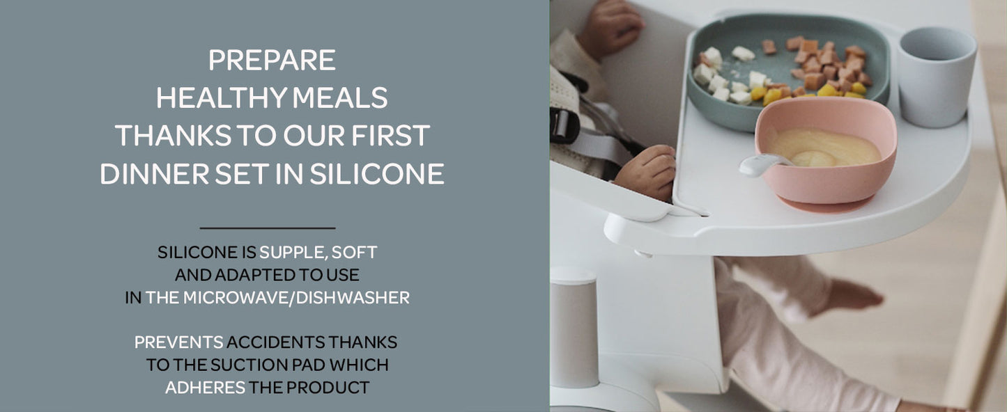 BEABA SILICONE SUCTION MEAL SET - EUCALYPTUS