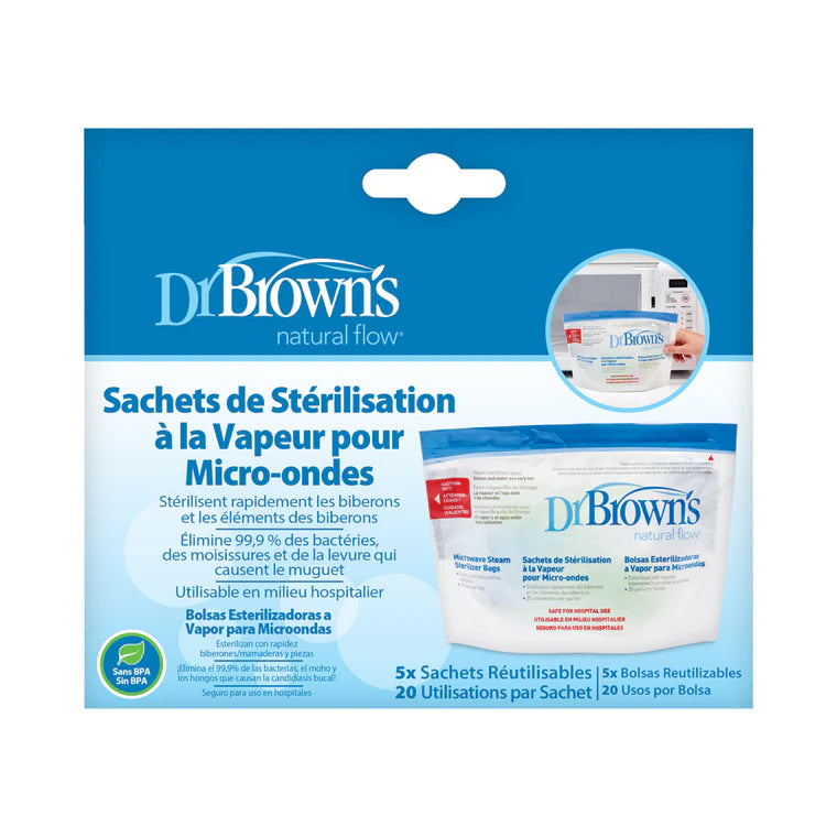 DR BROWN'S MICROWAVE STERILISER BAGS 5PK