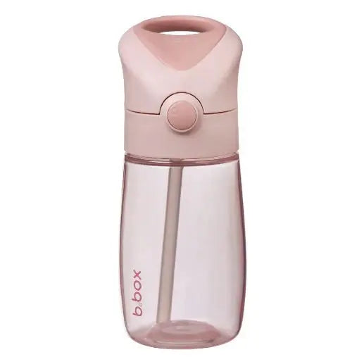 B.Box 380mL Drink Bottle for Jnr in pink colour with handle, leakproof, BPA and PVC free. Bubs Universe