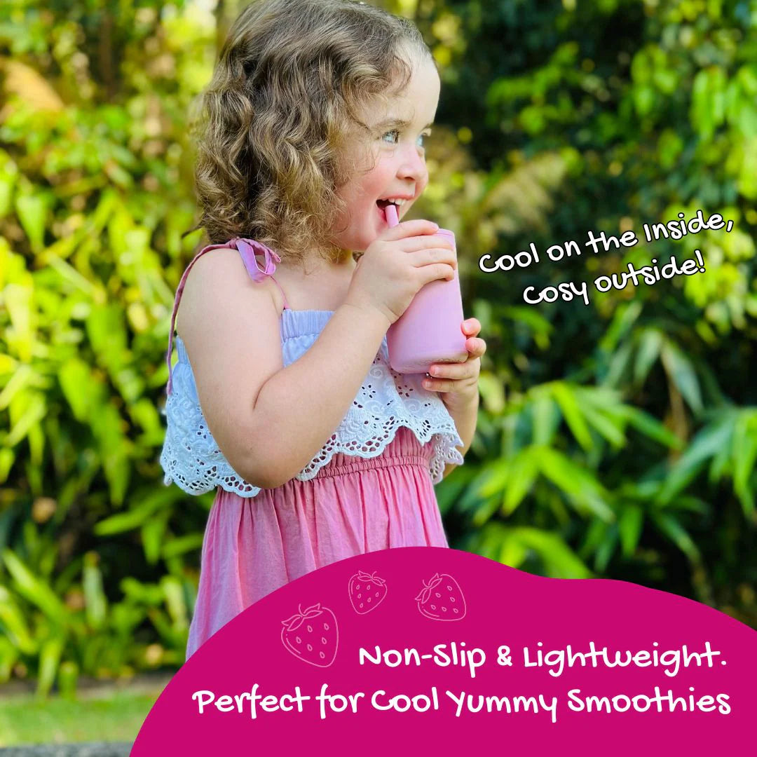 Bright Berry Kids Smoothie Cup with Straw & Secure Lid, Sage