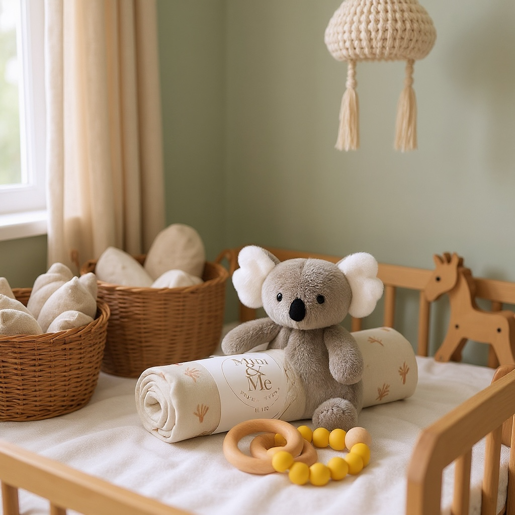 ALIMROSE Plush Baby Koala Comforter Grey
