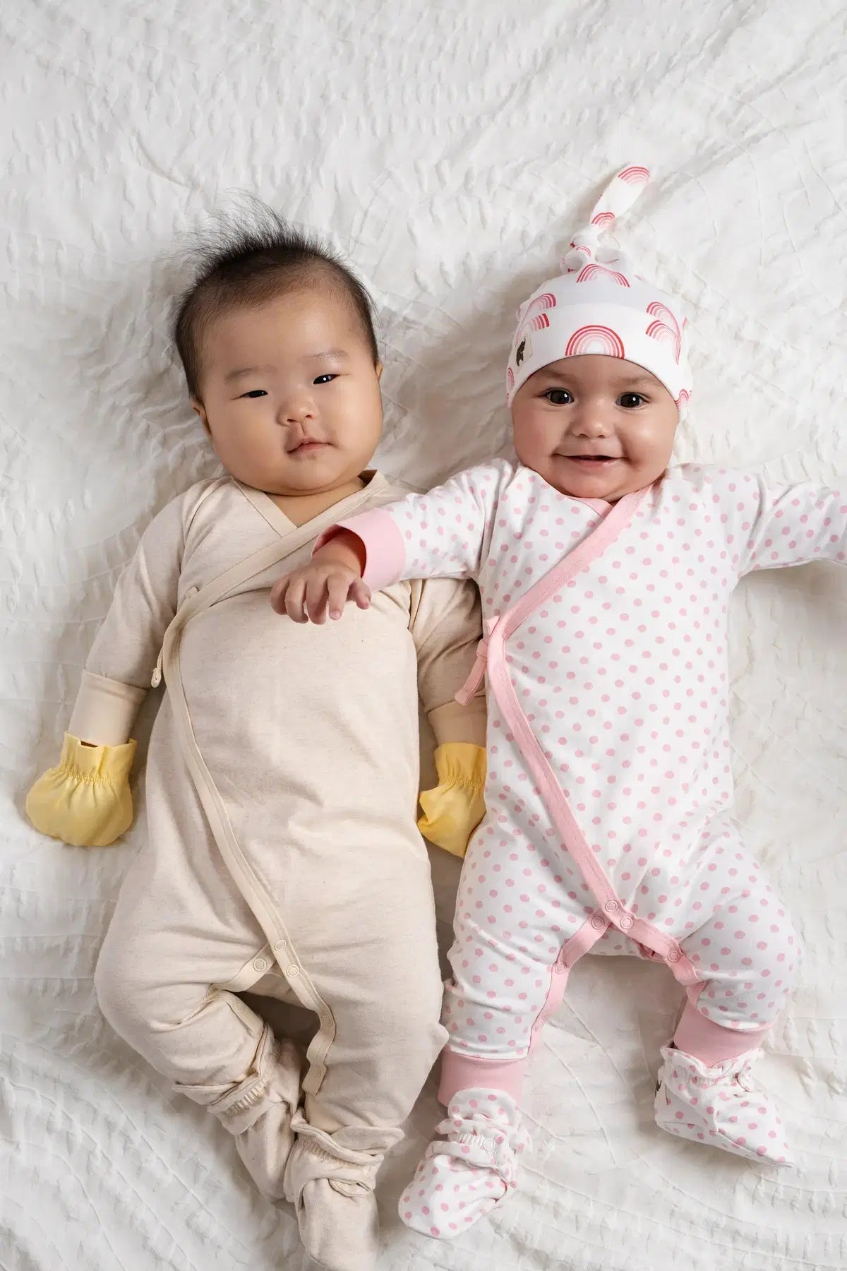 Monica and Andy Organic Baby Booties Cream Heather