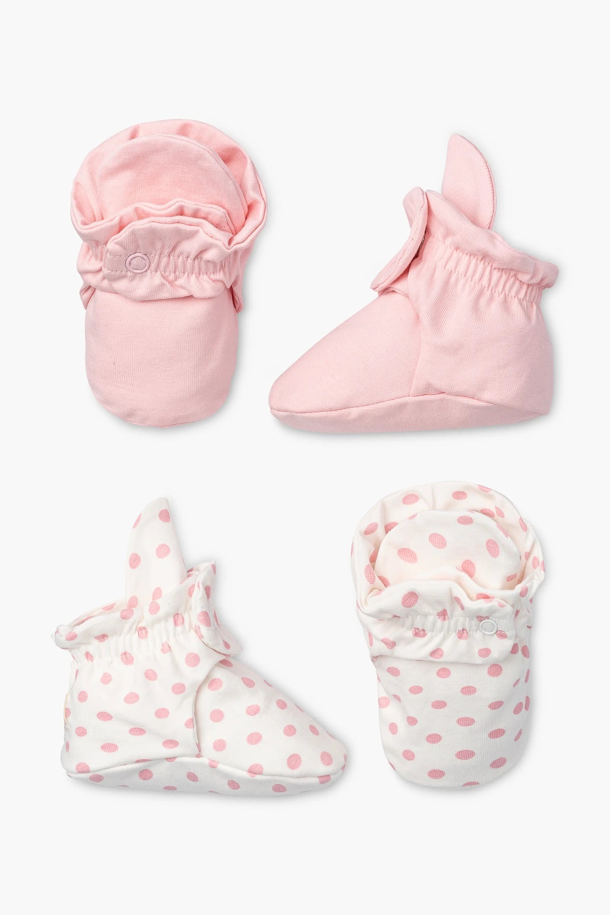 Monica+Andy 2-Pack Organic Baby Booties Light Pink ( Limited Edition)