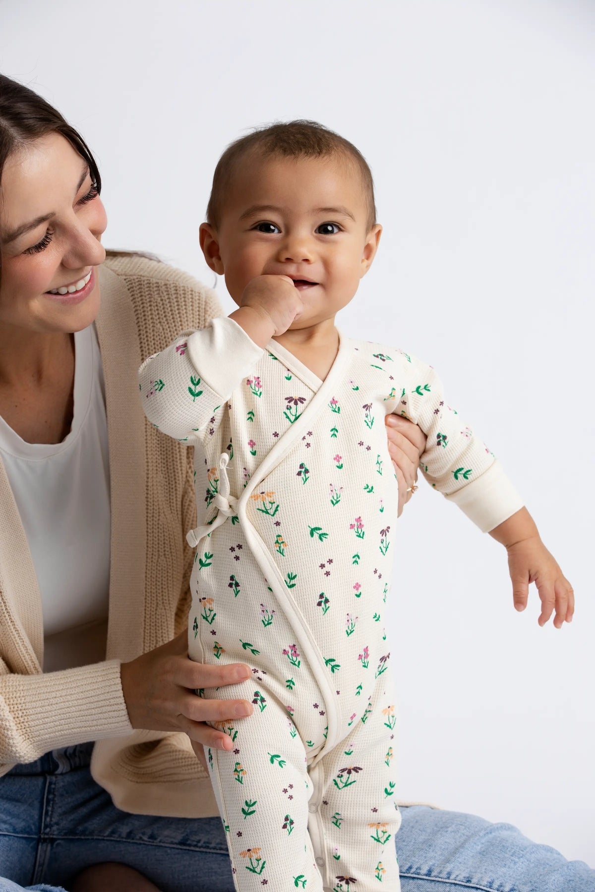 Monica + Andy Kimono Tie One-Piece Fall Flowers