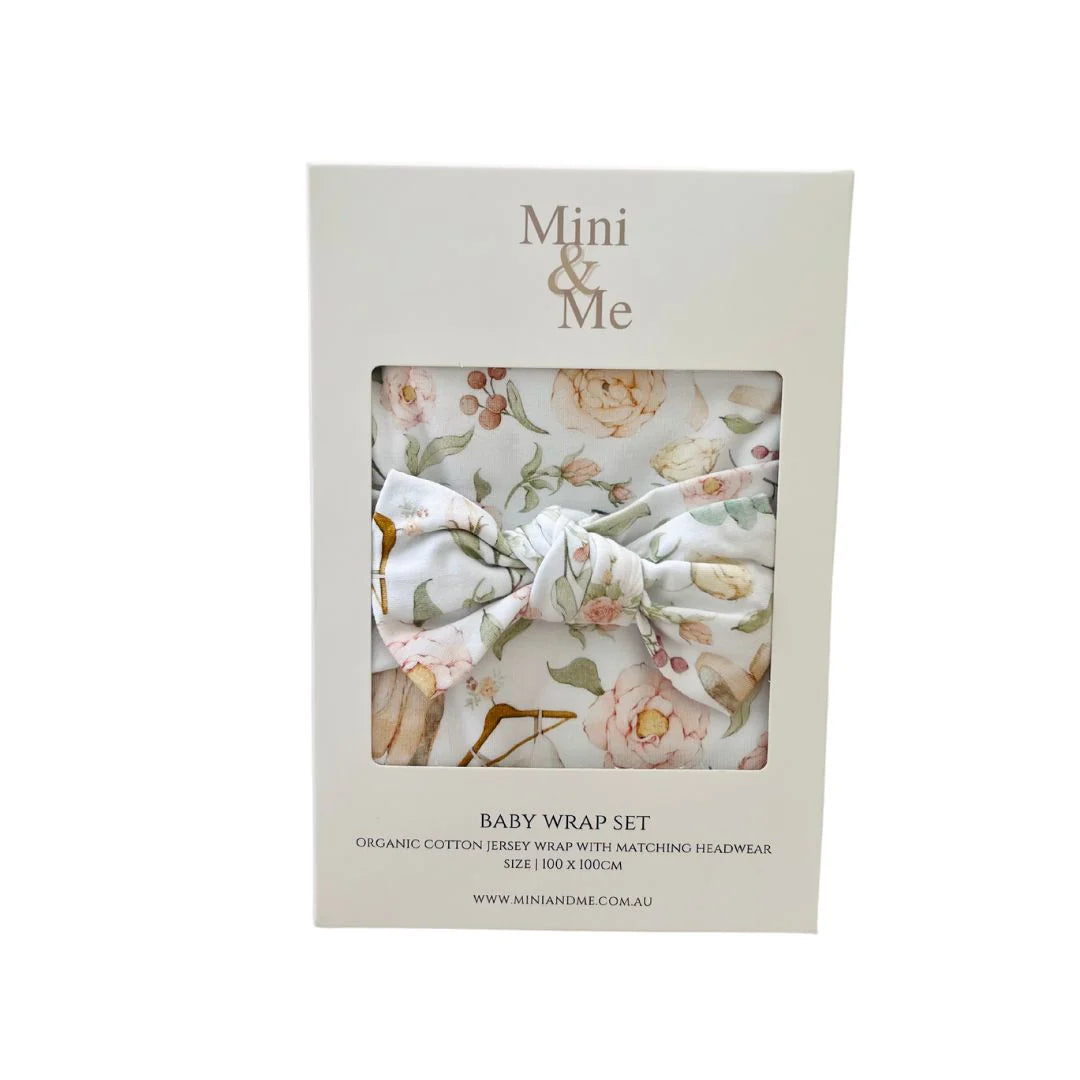 Mini & Me ORGANIC JERSEY BABY WRAP SET AMELIA