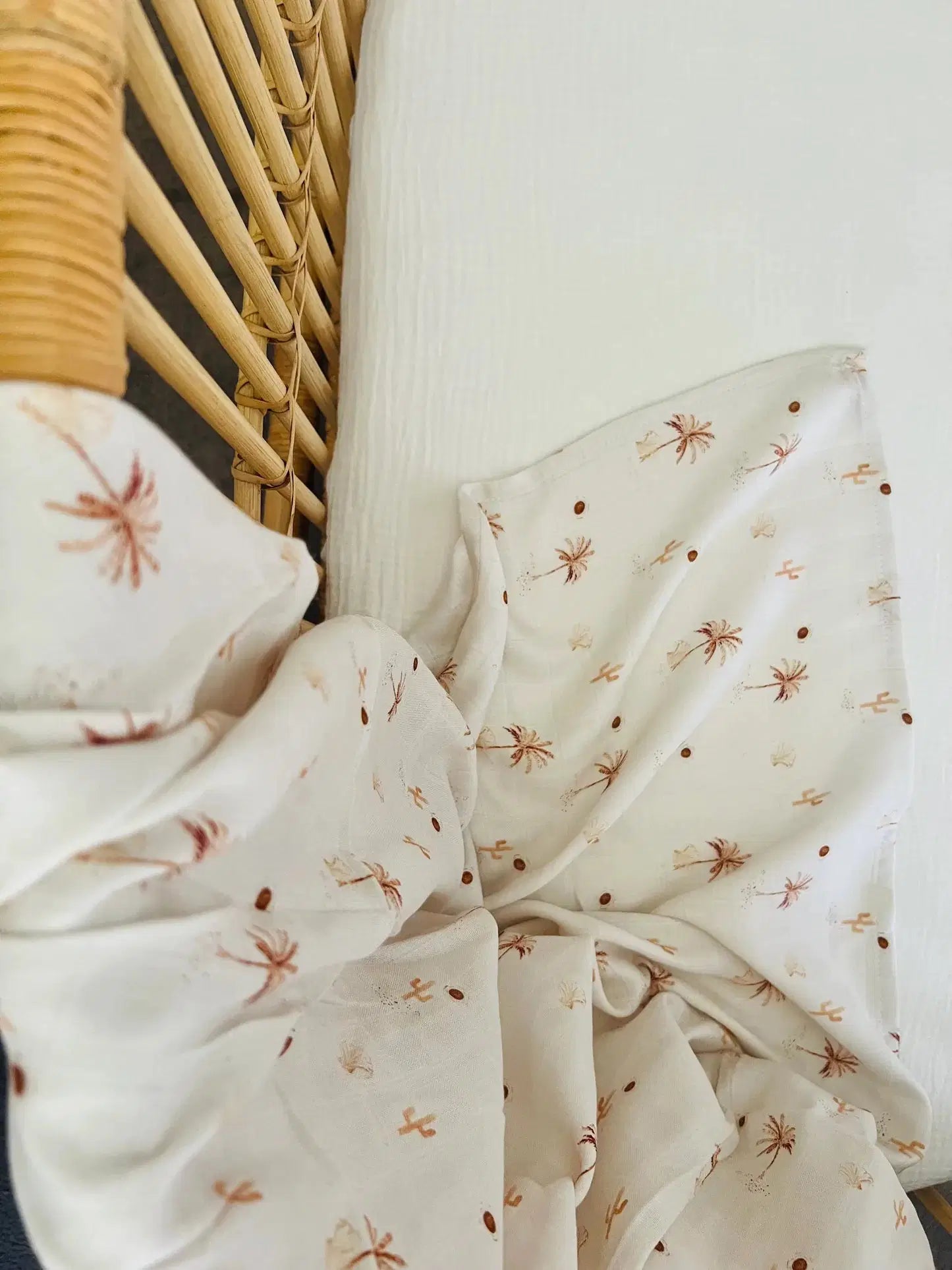 Mini Me Bamboo Muslin Wrap Desert Palms