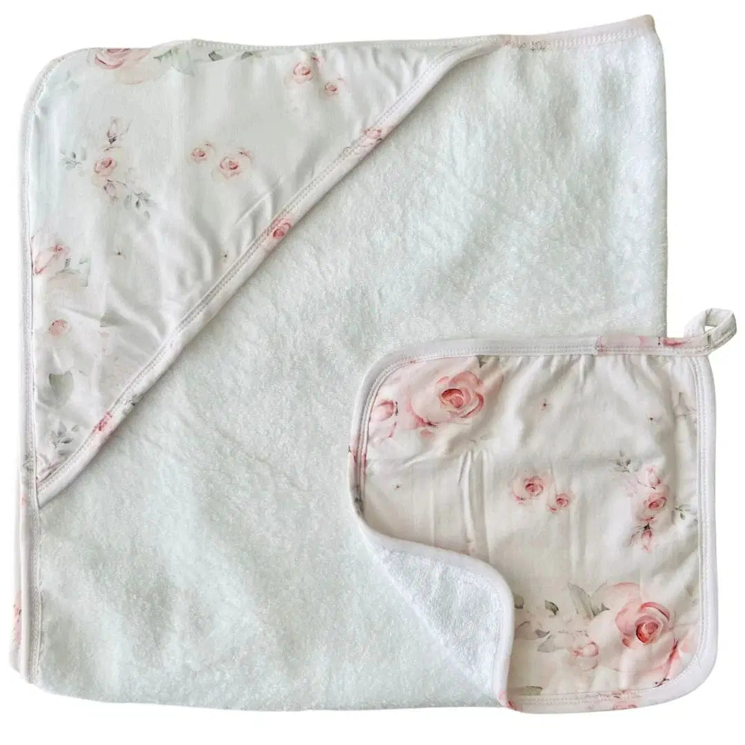 Mini Mini Hooded Towel Wash Cloth Set Imogen