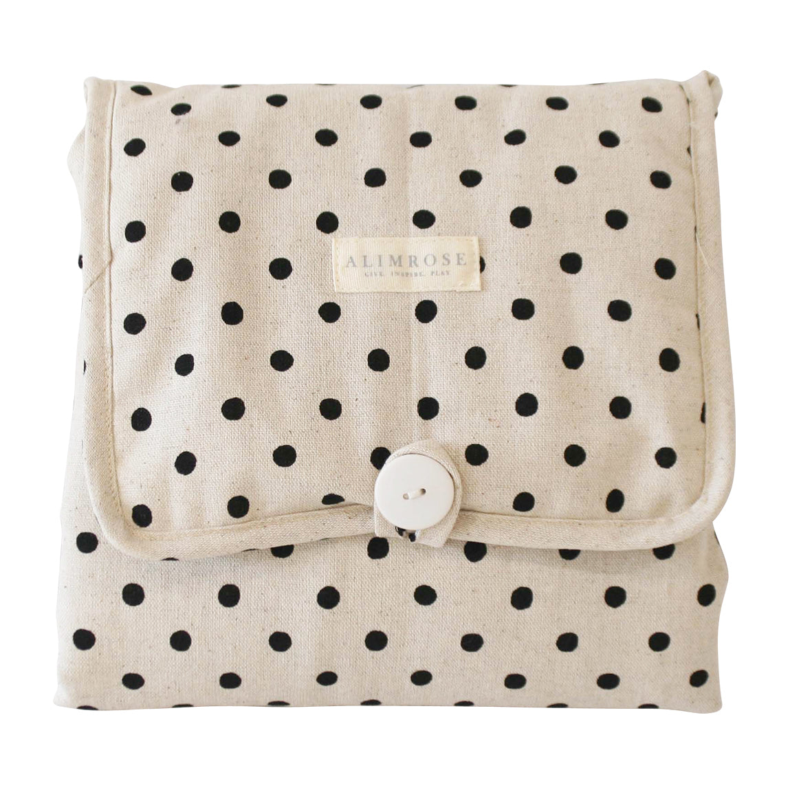 ALIMROSE Little Traveller Change Mat Black Linen Spot