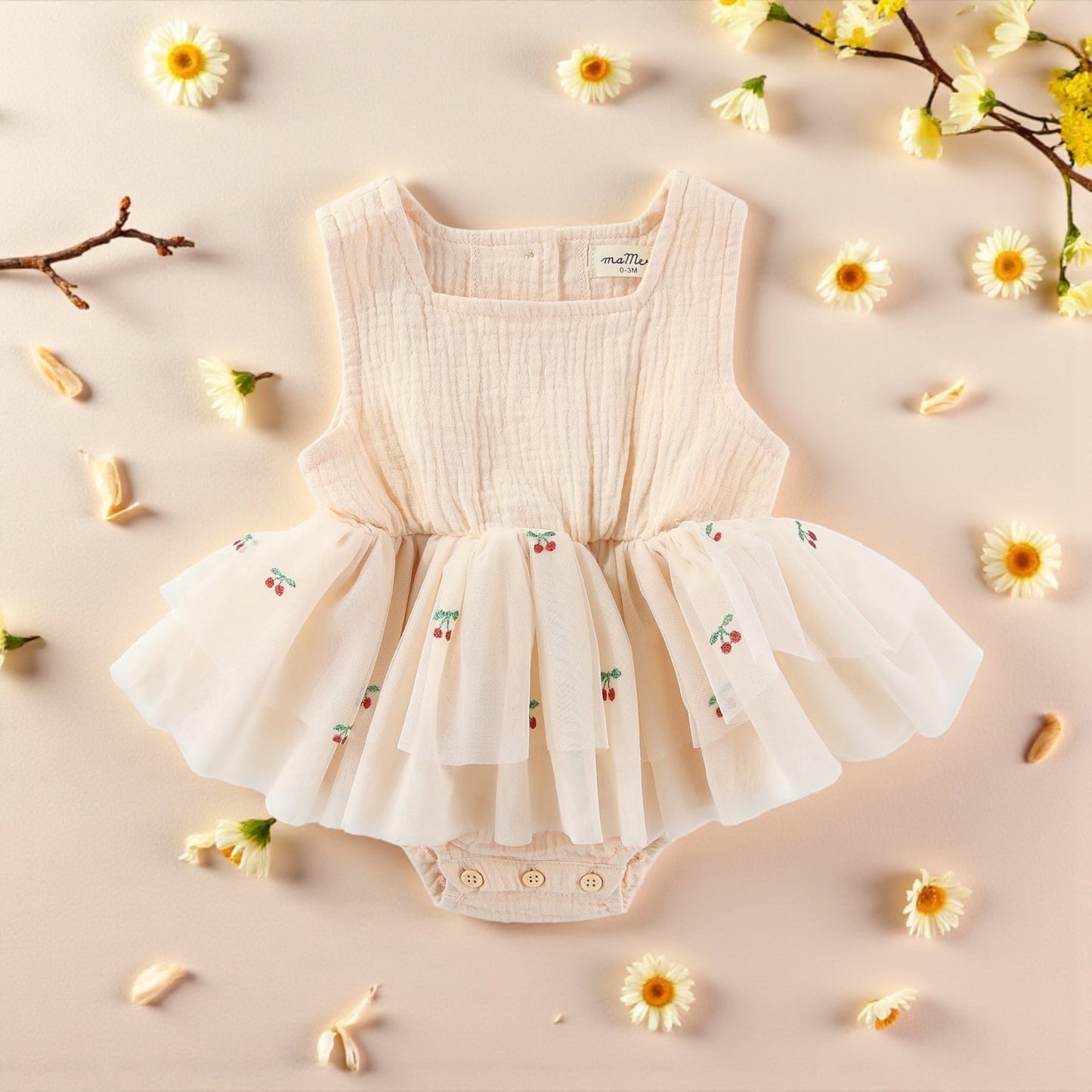 JUST ARRIVED MaMer Little Cherries, Sienna tutu romper