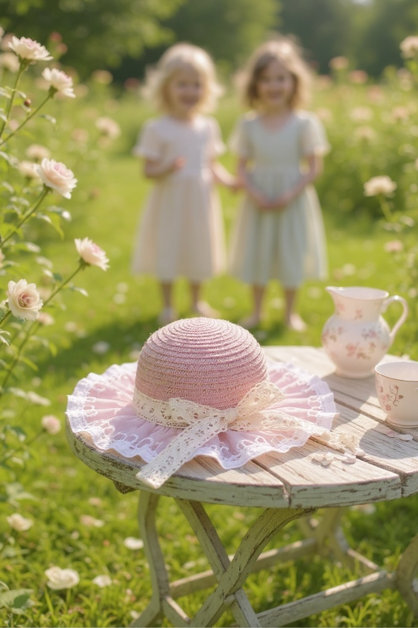 GiggleBubs, Princess style Wide_Brim Summer Hat (48_52cm)