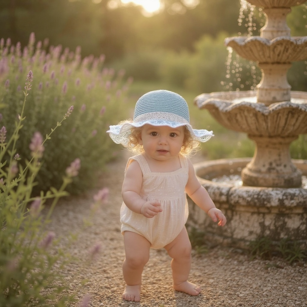 GiggleBubs, Princess style Wide_Brim Summer Hat (48_52cm)