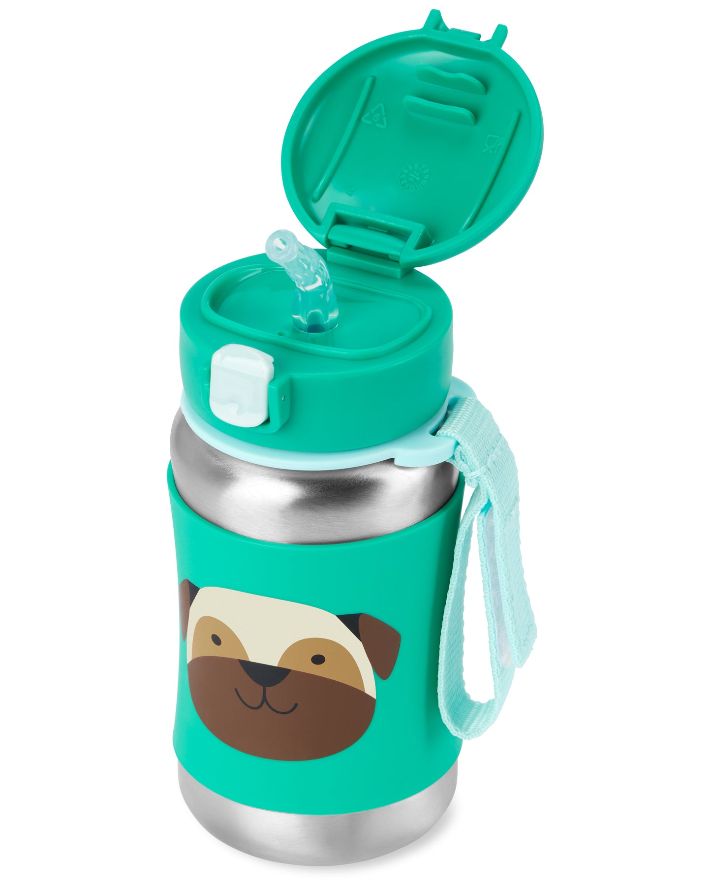 SKIP HOP ZOO STAINLESS STEEL STRAW BOTTLE - PUG