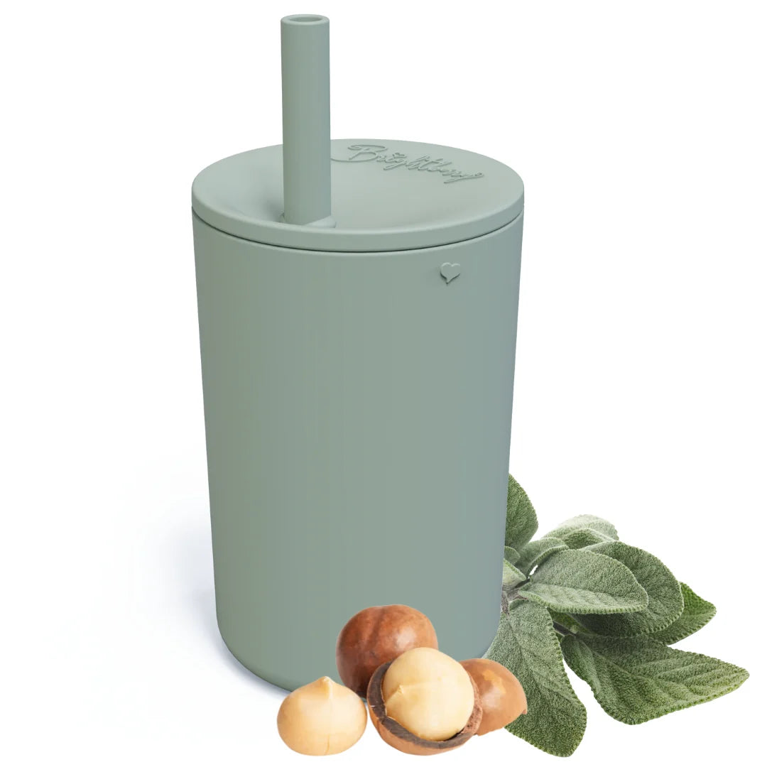 Bright Berry Kids Smoothie Cup with Straw & Secure Lid, Sage