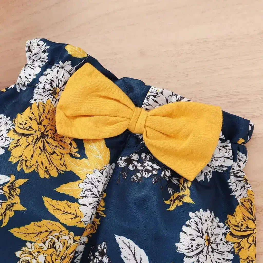 Baby Girl 3 Piece Set Cotton Short Sleeve Bodysuit with Pants and Headband