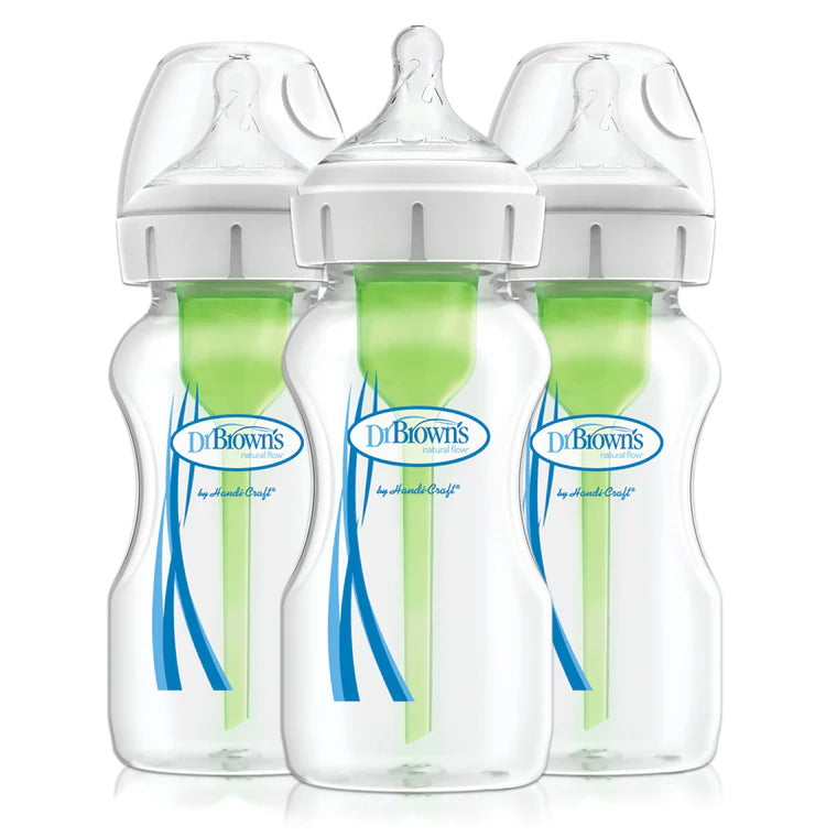 DR BROWN'S OPTIONS+ ANTI COLIC WIDE NECK BOTTLE WITH LEVEL 1 TEAT, 270ML, 3Pack