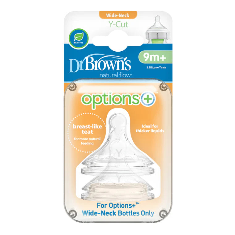 DR BROWN'S OPTIONS+ ANTI COLIC WIDE NECK TEATS Y-CUT