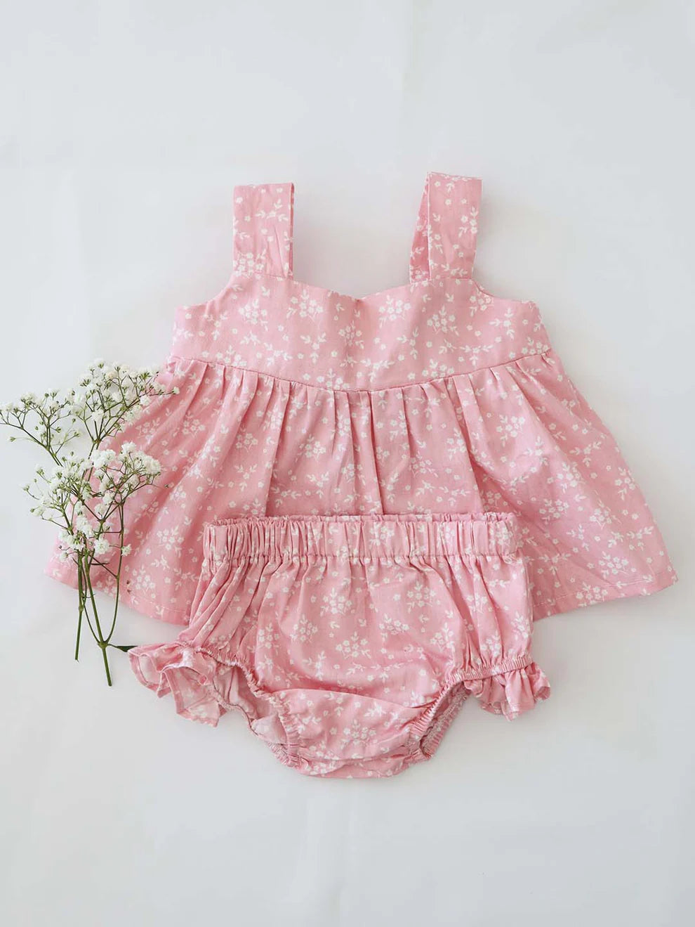 Baby Girl Alice Blossom Pink Top and Bloomer Pants Two Piece Set (100% Cotton)
