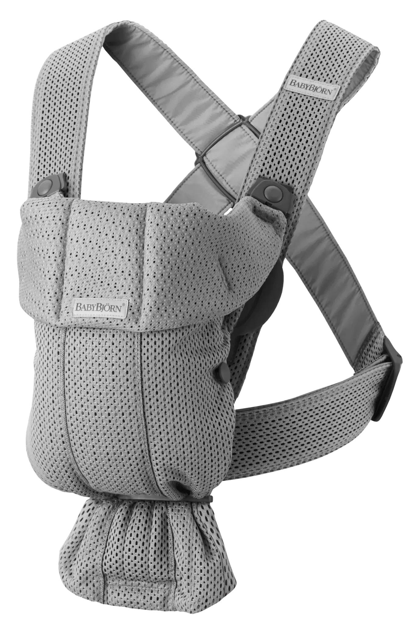 Baby Bjorn Baby Carrier Mini color Grey Fabric: 3D Mesh - Bubs Universe