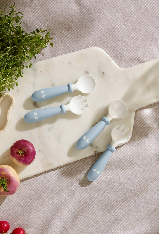 Baby Bjorn Baby Spoon and Fork, 4 pcs pastel Blue - Bubs Universe
