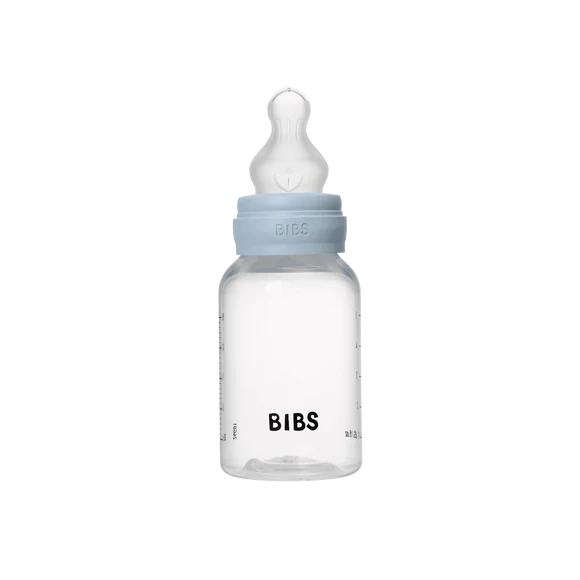 BIBS Baby Bottle Complete Set 150ml Silicone - Baby Blue