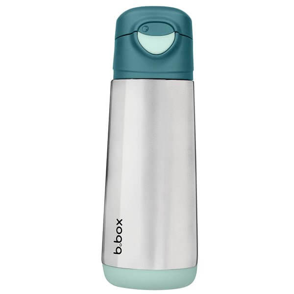 b.box 500ml insulated drink bottle with Dark green sport spout lid and stainless steel body