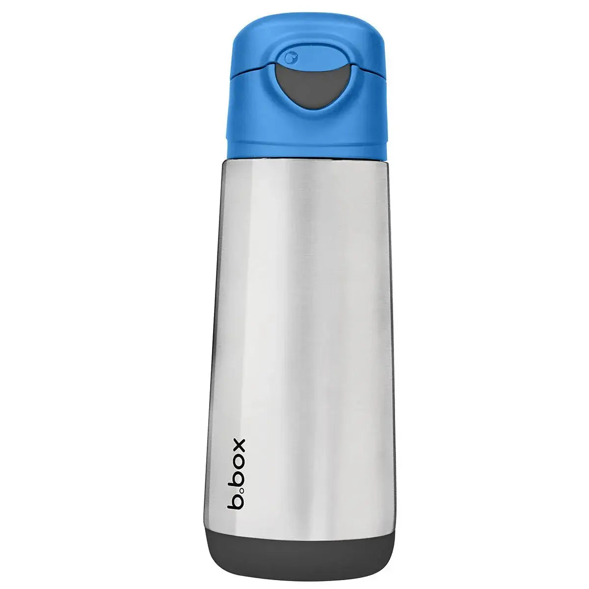 b.box 500ml insulated drink bottle with blue sport spout lid and stainless steel body