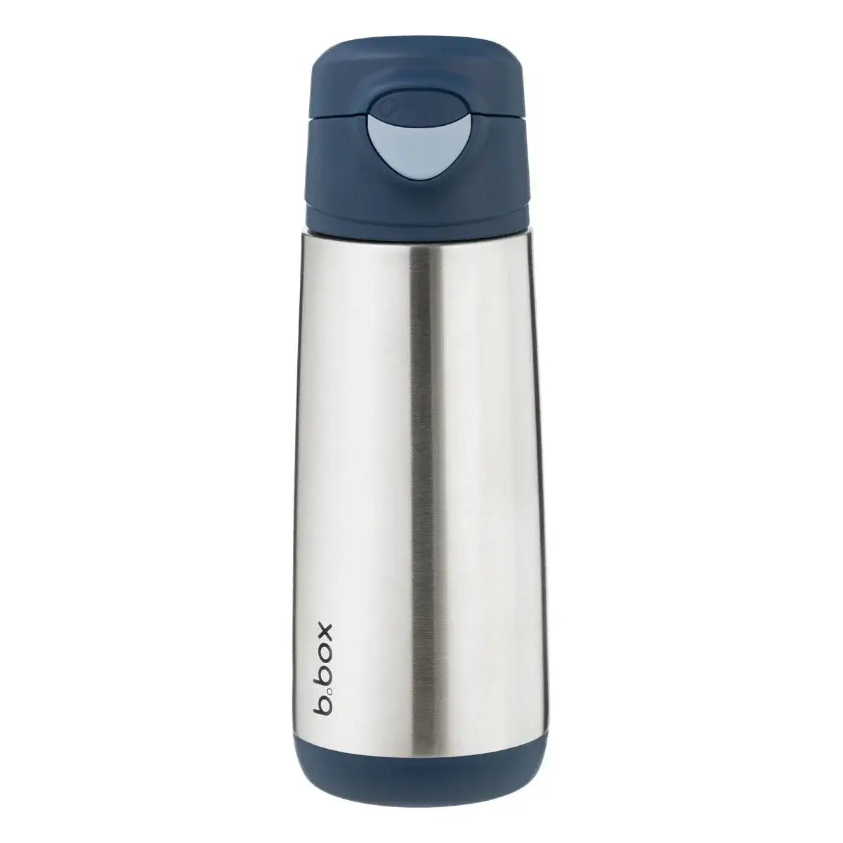 b.box 500ml insulated drink bottle with navy sport spout lid and stainless steel body