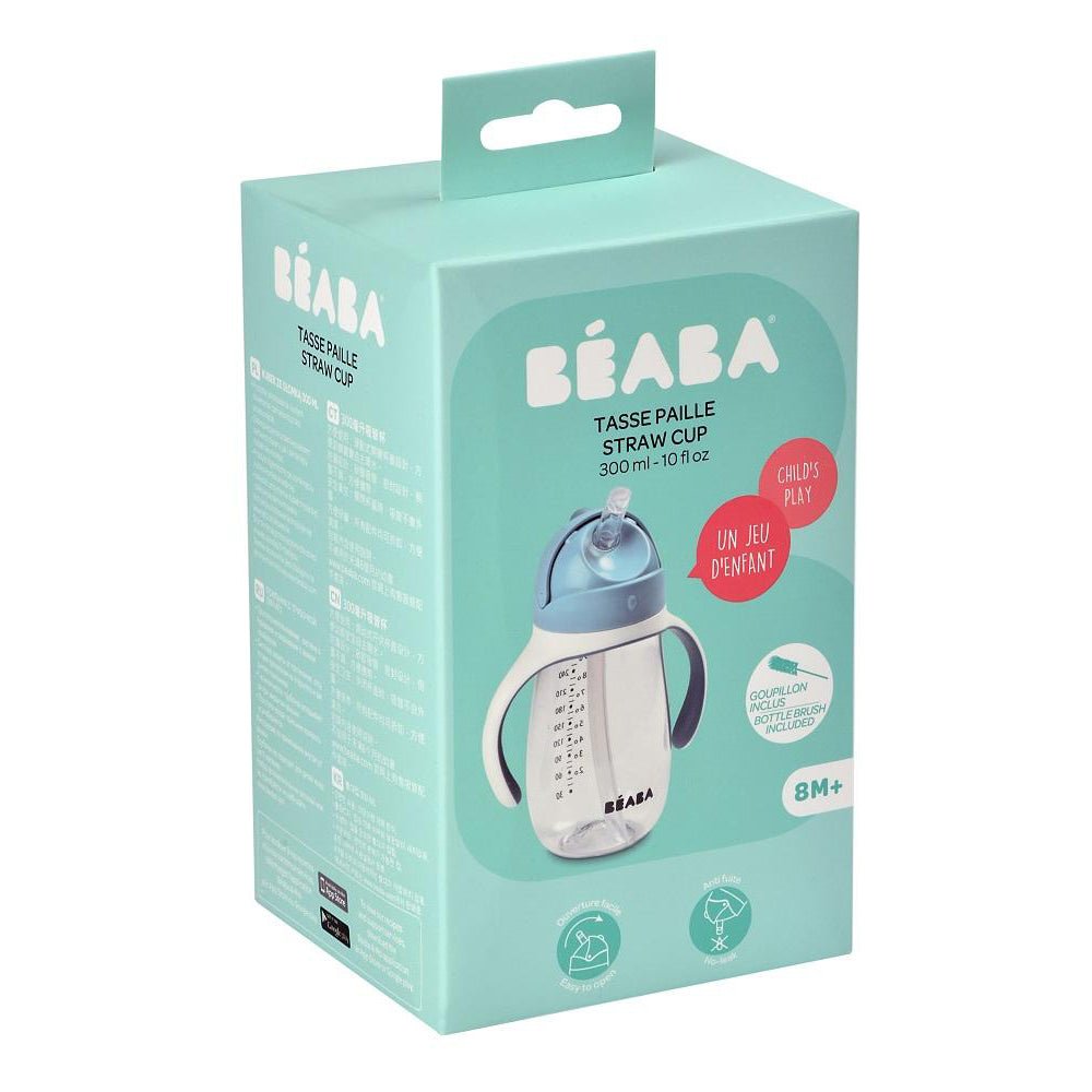 BEABA STRAW CUP 300ML - WINDY BLUE - Bubs Universe