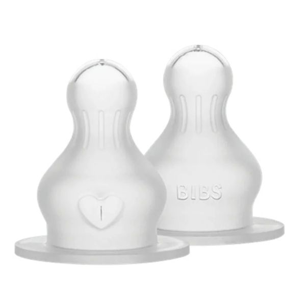 BIBS Bottle Replacement Nipple, Silicone (2pk). (More Sizes)