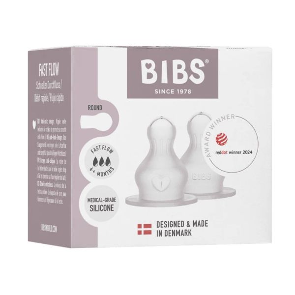 BIBS Bottle Replacement Nipple, Silicone (2pk). (More Sizes)