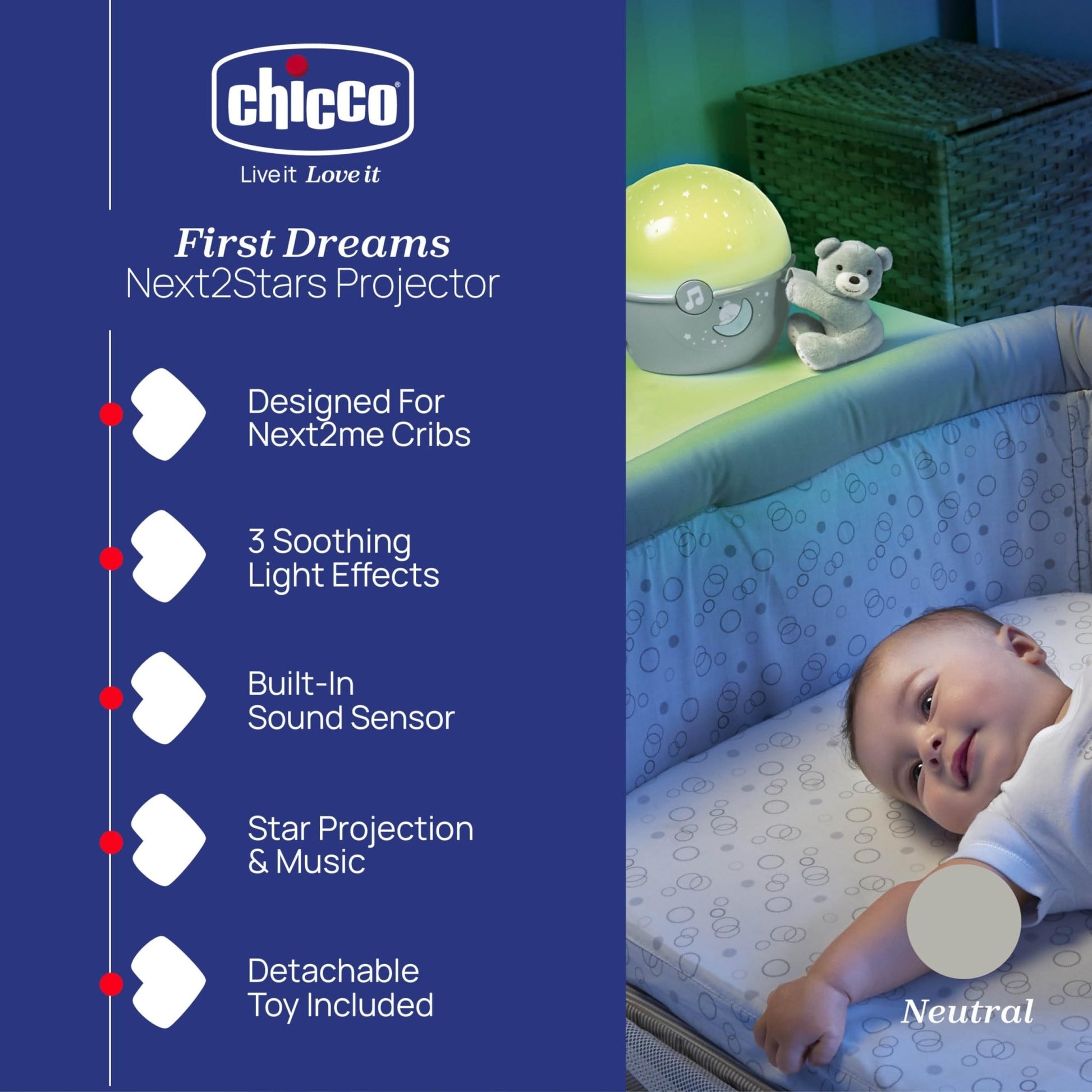 CHICCO Toy Next2Star Projecttor Blue - Bubs Universe