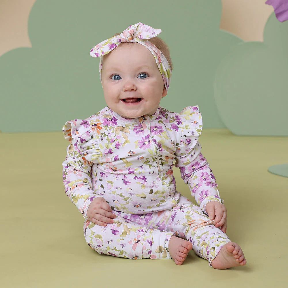 Snuggle Hunny, Isla Organic Snugglesuit Convertible Romper with Frill