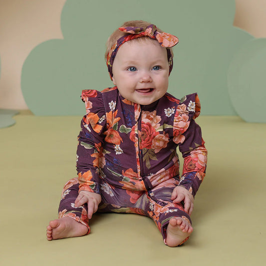Snuggle Hunny, Sienna Organic Snugglesuit Convertible Romper with Frill