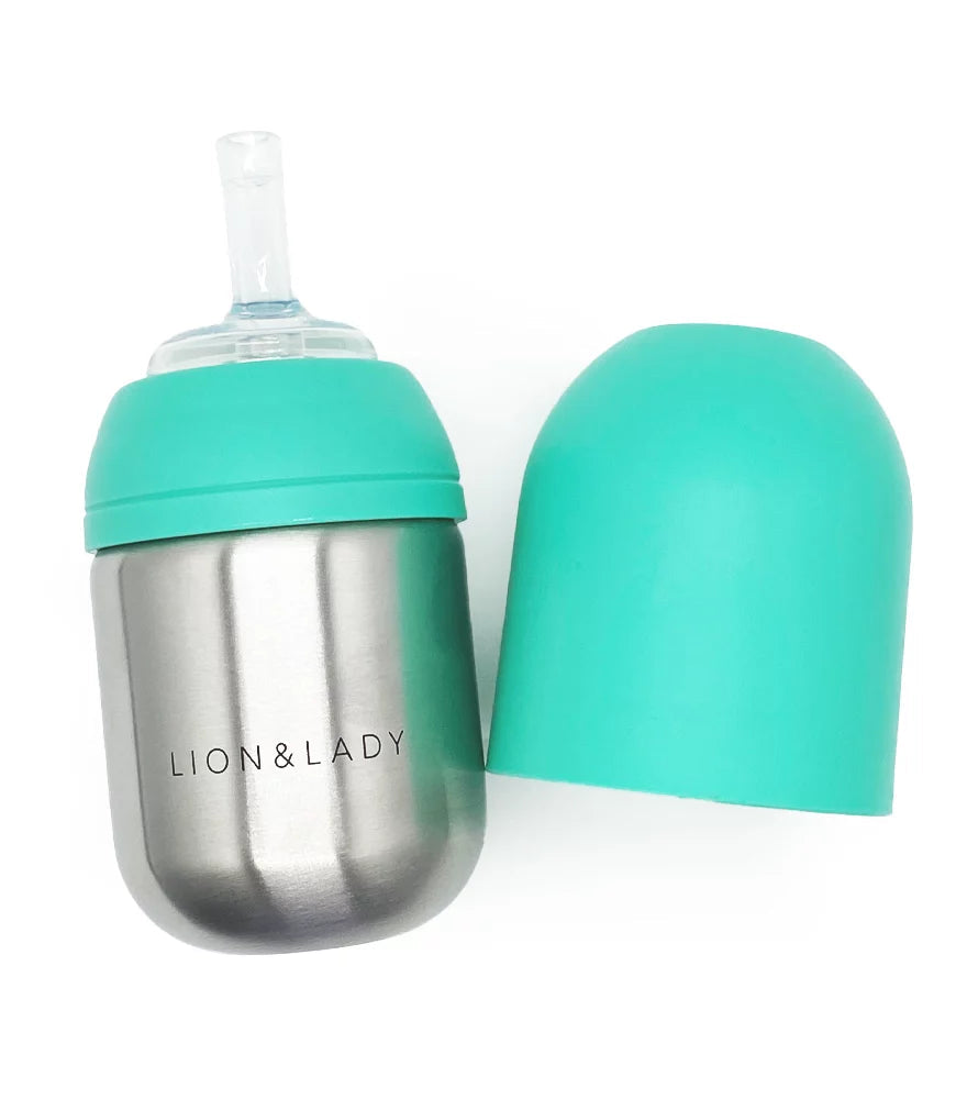 The Lion & Lady Toddler Straw Cup - 210ml 18/8 Stainless Steel (More Colors)