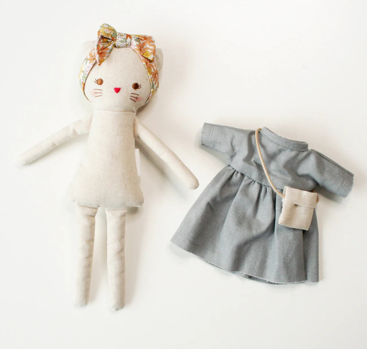 ALIMROSE Mini Lilly Kitty 26cm Grey Linen