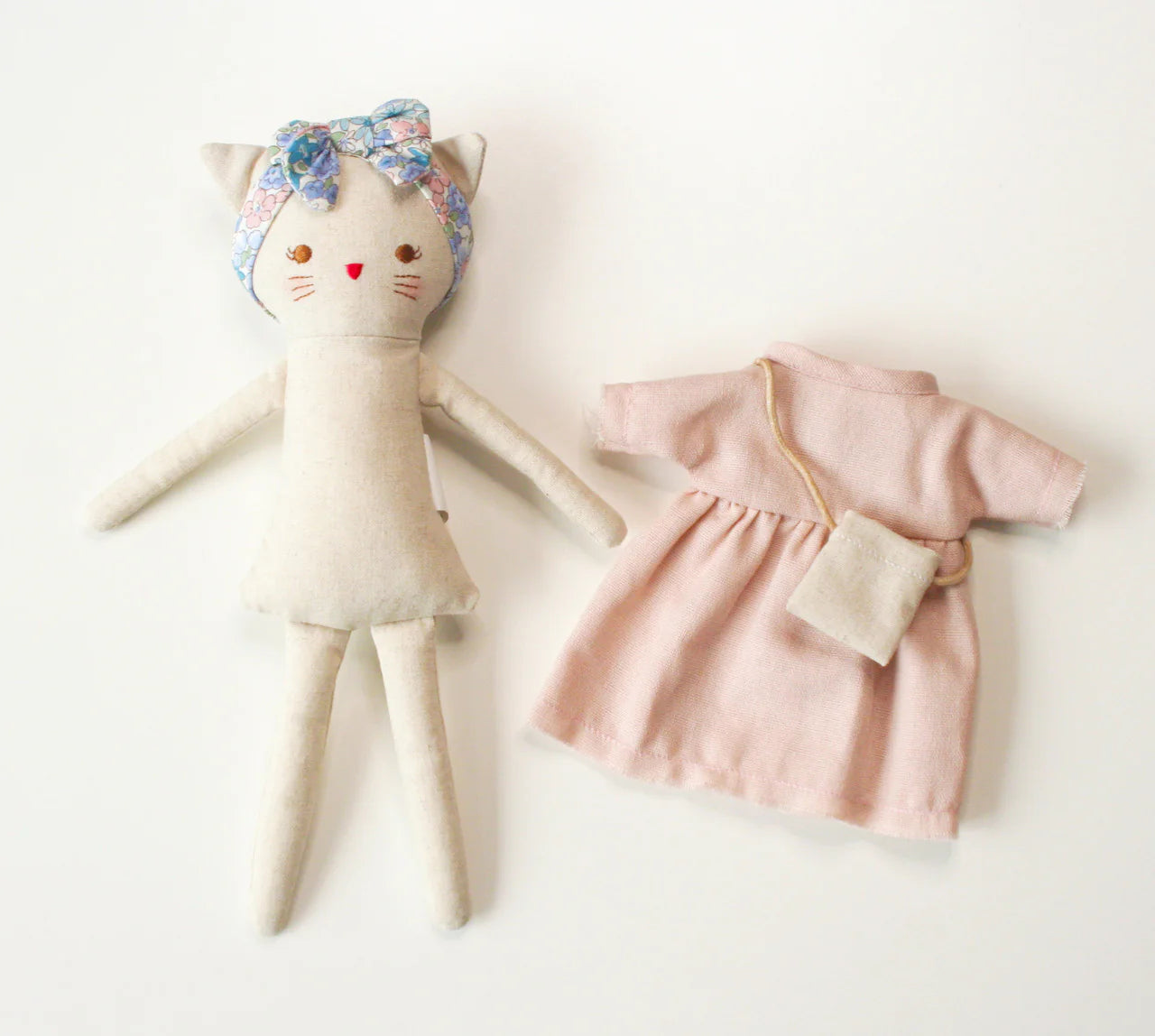ALIMROSE Mini Lilly Kitty 26cm Pink Linen