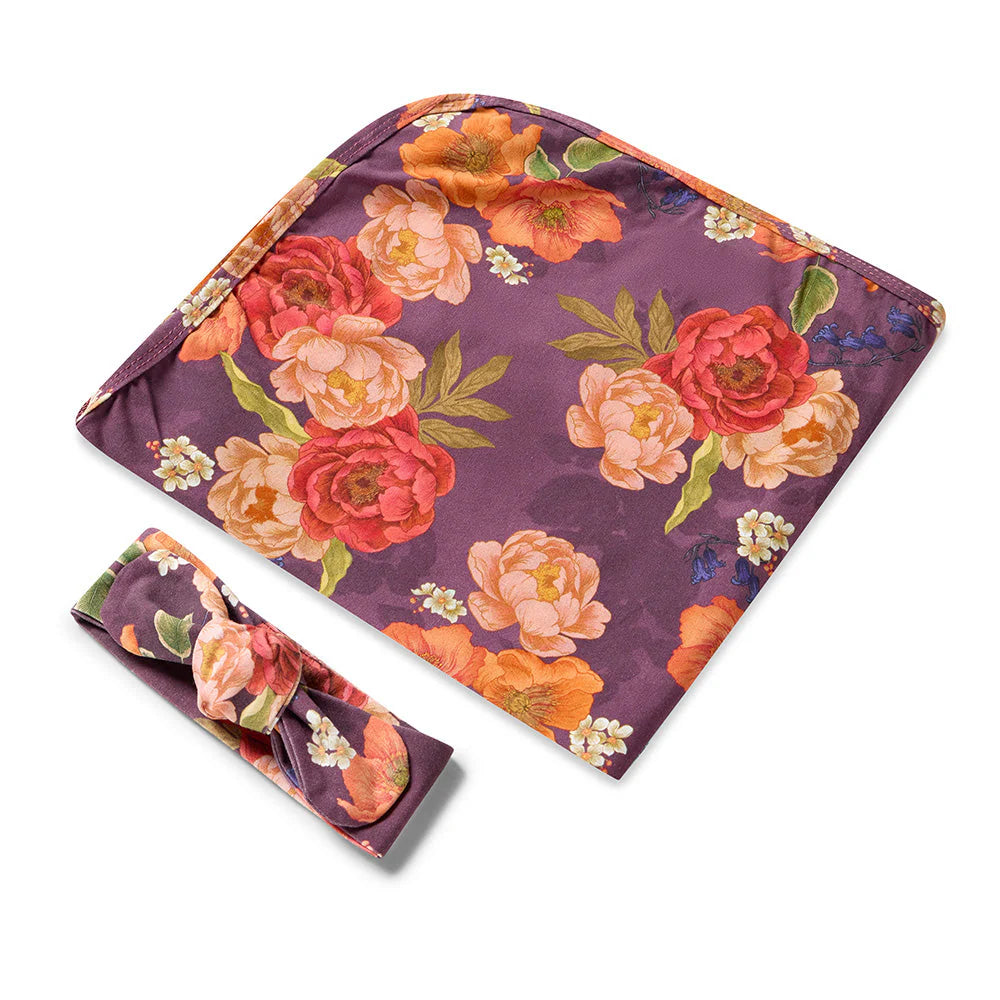 Snuggle Hunny, Sienna Organic Jersey Wrap & Topknot Set