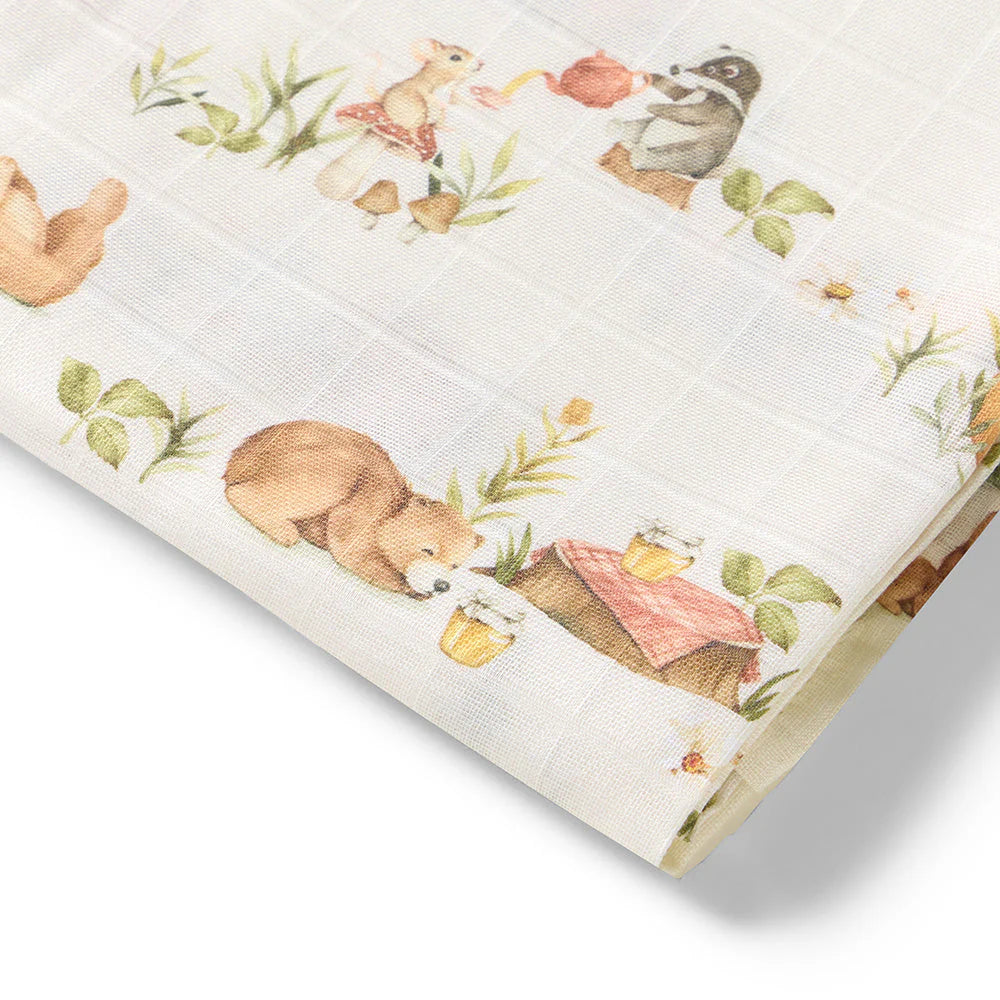 Snyggle Hunny, Bears Organic Muslin Wrap