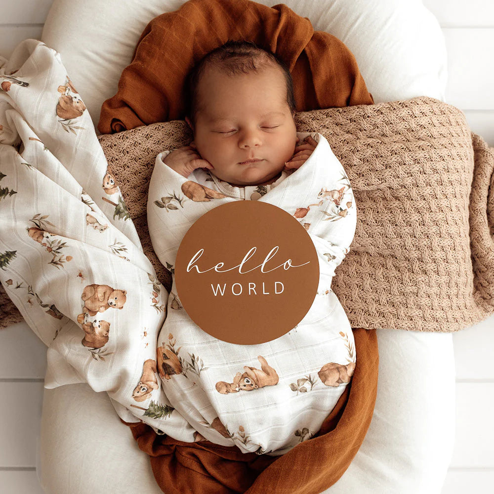 Snyggle Hunny, Bears Organic Muslin Wrap