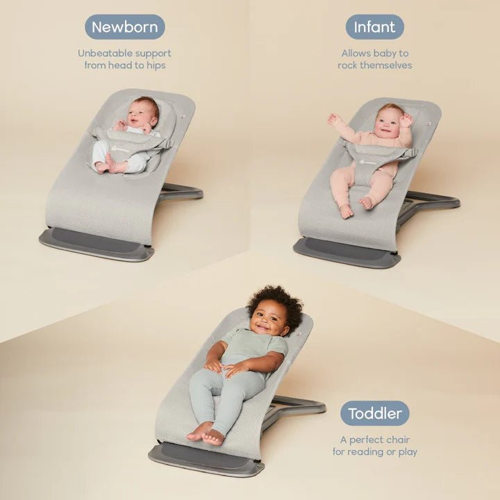 RGOBABY EVOLVE 3 IN 1 BOUNCER MESH - LIGHT GREY - Bubs Universe