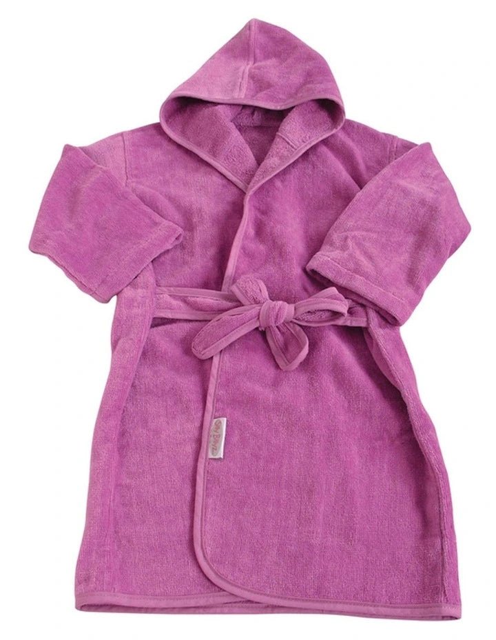 SILLY BILLYZ ORGANICS MINI BATH ROBE PLUM - Bubs Universe